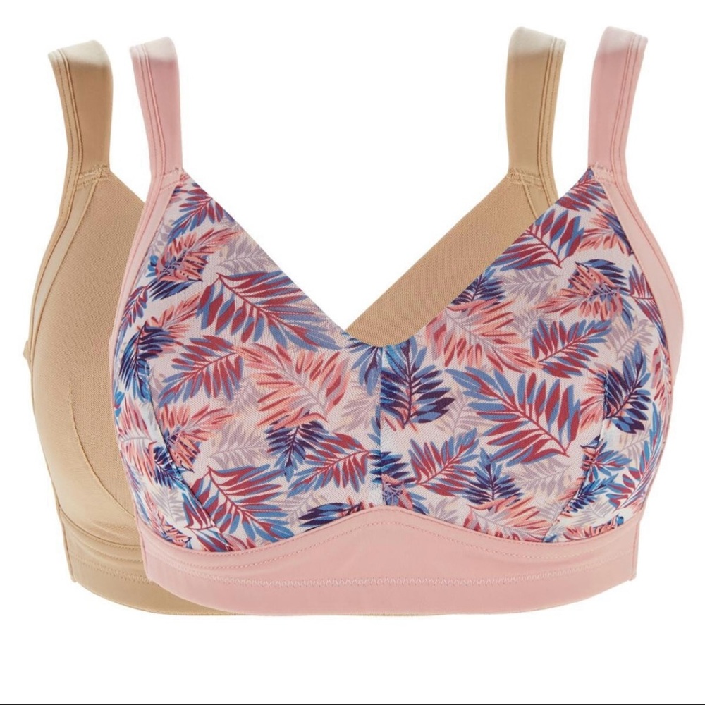 Rhonda Shear 2 Pack Molded Cup Overlay Mesh Bra